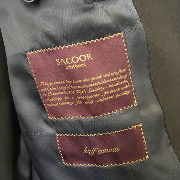 Sacoor Brothers Men's Black Suit - Picture 3 of 12